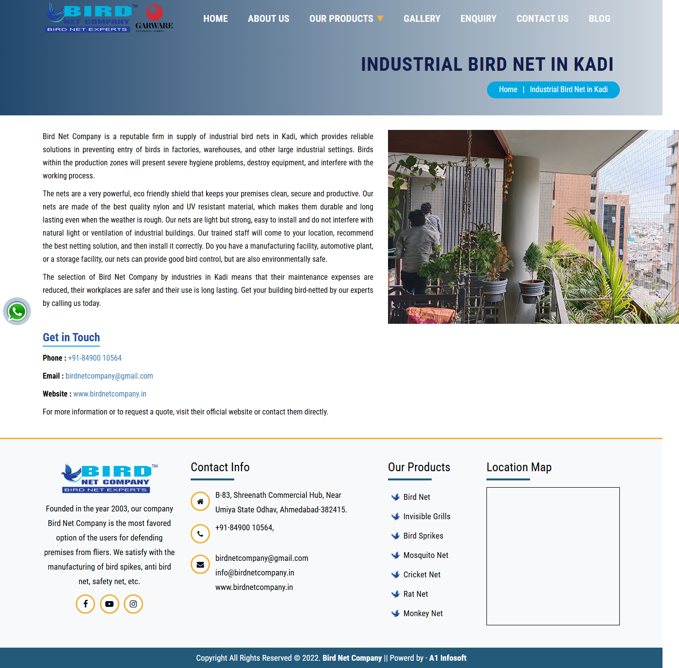 Industrial Bird Netting in Kadi Ceramic & Engineering Hub
